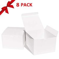 Niclogi Gift Boxes 8 Pack 5 x 5 x 3.5" Fold Paper Gift Boxes with Lids Easy Assemble for Gifts, Cookies, Candle, Homemade Ornaments(White)