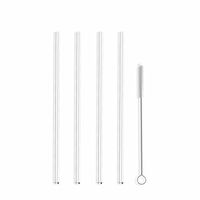 Hummingbird Glass Straws Little Sipper 6" x 7mm Made With Pride In The USA - Perfect Reusable Straw For Coffee, Tea, Wine, Juice, Water, Essential Oils - 4 Pack With Cleaning Brush