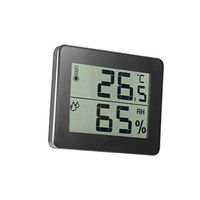 Garneck 2 in 1 Electronic Temperature Humidity Meter Intelligent Large Screen Temperature Display Measuring Device for Home Hotel Store (Black)