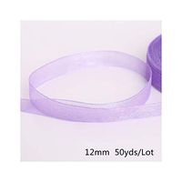 12mm 50Yard Organza Ribbon for Wrapping Christmas Party Home DIY Gift Packaging Wedding Decoration Tapes Ribbons,Lt Purple