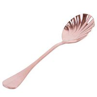 LALANG Creative Stainless Steel Teaspoons,Vintage Shell Shape Stir Spoons for Coffee, Desserts, Sugar, Demitasse, Afternoon Tea (Rose gold shell)