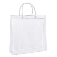 Sdootjewelry Clear Gift Bags with Handles, 36 Pack Heavy Duty Plastic Gift Bags Bulk, 11.8 x 3.9 x 11.8" Transparent PVC Shopping Tote Bags, Gift Wrap Bags