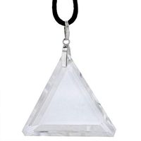 Clear Quartz Faceted Triangle Pendant - Crystal Clear Miracles Healing - Powerful - Blessed - Hand Faceted Natural Stone
