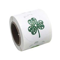 Amosfun 200pcs St. Patricks Day Stickers Shamrock Roll Stickers Self-Adhesive St. Patricks Label Gift Wrapping Decals for DIY Irish Decor