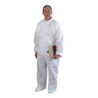 Alpha Pro Tech CV-74832-3 Critical Cover AlphaGuard Serged Seam Coverall with AquaTrak Boots, Disposable, Elastic Cuff, Large, White (Case of 25)