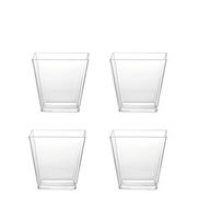 Sohapy 40 Pack 5 oz Tall Square Food Grade Clear Plastic Dessert Tumbler Cups for Tiramisu,Cakes,Ice cream,Parfait, Dip, Sundaes,and Cookies (40)
