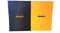 Rhodia Staplebound Black and Orange 8.25 X 11.75 Lined with Margin 3 Hole Punched Notepad, Pack of 2