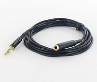 Sound Squared brand, S2-EXT6 6 foot long earphone extension cord, 3.5mm male and female connectors, black