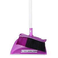 Broom and Dustpan With Long Handle Telescopic Up Natural Rubber Non-stick Hair Extra Long Handle Broom And Dustpan Multi-Function Soft Brush Broom Set Home Kitchen Room Hospital Garden Cl
