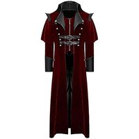 Men Vintage Party Cosplay Gothic Uniform Costume Robe Coats for Men Big & Tall