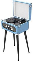 Sylvania Bluetooth Retro Turntable with Stand & FM Radio (Blue), 17.90in. X 12.30in. X 9.90in