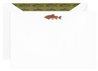 Crane Trout Correspondence Card, Pearl White (CC3713)