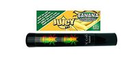 Herb Airtight Tube Pocket Protector with Juicy Jay's Banana 1.25 Flavored Hemp Rolling Papers 1 Count DC Crafts Nation- Rasta Skull