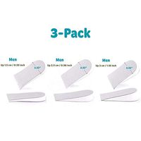 【CaserBay】Height Increase Shoe Insole Cowhide Leather Elastic Eva Invisible Increased Heel Lifting Inserts Half Elevator Heels Inserts Shoe Pads【3-Pack, All, for Men】