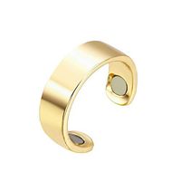 Festnight Medical Weight Loss Ring Simple Stainless Steel Magnetic Therapy Anti-Snoring Fashion Magnetic Healthcare Finger Ring (Gold-1)
