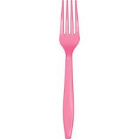 Club Pack of 600 Cany Pink Premium Heavy-Duty Plastic Party Forks