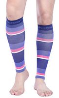Doc Miller Premium Calf Compression Sleeve Dress Series 1 Pair 20-30mmHg Strong Support Graduated Sock Pressure Sports Running Recovery Shin Splints Varicose Veins (BlackPurplePinkPeach, Medium)
