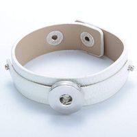 2016 1pcs Punk Leather Bangle Bracelets for Noosa Snaps Charm Button white Popular Cute Stylish Charms Accesories Jewerly Accessory Accessories