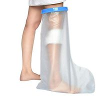 Adult Leg Cast Cover for Shower - Best Seal Watertight Protection, Clear Waterproof Bandage Protector for Foot, Knee, Ankle Wound in Bathing, 100% Reusable (Long Leg)