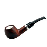 ORANGE brown bent apple meerschaum lined briar tobacco smoknig pipe
