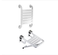 JHome-Bathing Stool Wall-Mounted Collapsible Shower Chair Bathroom Stool Bath Stools for Disabled for Elderly and Adults and Pregnant Women with Backrest Non-Slip (Yellow) (Color : White)