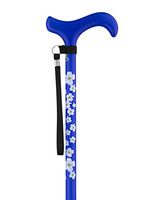 MAZEL Adjustable Carbon Canes for Elderly Men or Women,Light Weight Carbon Walking Cane (UD Blue with White Flower)