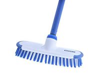 Superio Deck Scrub Brush with Long Handle 48 Inches, Heavy Duty Stiff Bristles Grout Scrubber with Scraper - Cleans Hot Tub, Swimming Pool, Granite Tiles, Bathroom, Patio, Kitchen, Wall and Deck