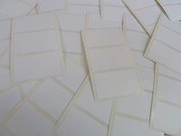 Pack of 69, 43x25 (1.7 x 1 inch) Rectangular, White Plastic Labels, Permanent Adhesive Rectangles, Sticky Durable Poly Waterproof Stickers