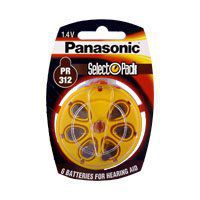 Panasonic Zinc Air Hearing Aid Batteries Pr312L X 6