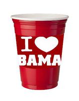 4 Pack of Vinyl Decal Stickers for Disposable Cups/I Love Bama Alabama Football