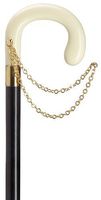 Ladies Small Crook Cane Black Maple Shaft, Ivory Handle  -Affordable Gift! Item #HAR-9130838