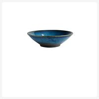 AXZHYX Bowl Blue Bowl, Ceramics High Capacity Hand-Pulled Noodle Bowl Salad Dessert Round Soup Bowl 20 20 5.6CM Bowl Hotel Tableware Home Noodles Boiled Fish Soup Bowl (Color : 20205.6cm)