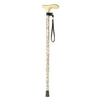 Crutches Old Man Walking Stick Aluminum Cane Wooden Handle Cane Telescopic Sliding Single Cane Adjustable Flower (Color : Yellow, Size : 68.5cm)