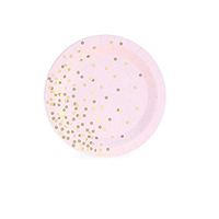 Paper Eskimo DPPC3239 Dessert Plate (12 Pack), Pink Confetti