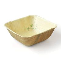 Naturally Palm Leaf Compostable Bowl for Indoor and Outdoor Parties - 5 inch Square Bowl, Pack of 25 Pcs