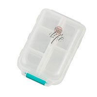 Bidear Pill Case - Portable Travel Tablet Medicine Vitamin Pill Organizer Box for Purse or Pocket,10 Compartments (White)