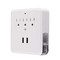 SUNRASE Wall Plate Charge 3AC Outlet Mount Plate Surge Charge Protector with 2 USB Charger Ports 2.4A (UL Certified)