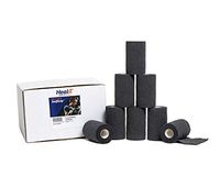 HealiT SuperusGrip™ Cohesive Bandage 4inch-Wide Self Adherent Sports Athletic Wrap Medical Tape, Flexible Breathable First Aid Gauze for Stretch Wrist, Ankle Sprains, Swelling - Black - 24 Pack/Case