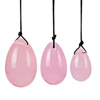 Yoni Eggs in Rose Quartz/for Women PC Muscle Training/Drilled/ 3 Sizes in a Set