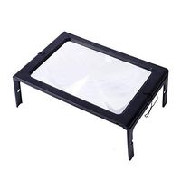 ElectroOptix 2.5X Desktop Magnifier Glass USB Plug-in 12 LED Lights Reading Repair Chest Hanging Square Full Page Magnifying Glass, Black