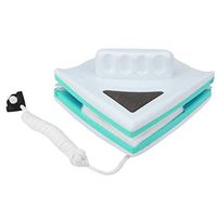 terbklf Double-Sided Magnetic Glass Wiper Cleaner for Double Glazed Windows Magnetic Window Washing Cleaning Tool Brush Aquarium Fish Tank Glass Clean Brush with Handle Design (Green White, 5-12 mm)