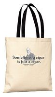ThinkerShirts Tote Bag - Sigmund Freud Quote - Sometimes a cigar is just a cigar