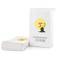 Emoji 50 Pack of Kids Protable Disposable Biodegradable Paper Barf Vomit Puke Bag for Montion Car Morning Hangover Sickness Great for Travel Taxi Airline Driver Nausea Pregnancy Cancer Patients