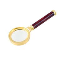 uxcell 36mm Dia3 3X Optical Lens Rosewood Handle Gold Tone Magnifying Glass