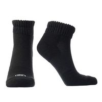 Doctor's Choice Diabetic Non-Binding Active Socks, Men's Quarter Length Cushioned Performance Sock with Seamless Toe, Black, Large (Men's Shoe Sizes: 8-12)