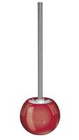 Kleine Wolke Power Colorful Accessories - Unique Round Bathroom Toilet Brush Holder 16.14" t X 5.08" w (Red)