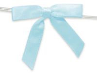 6ct. Pre-Tied Light Blue 2" Satin Gift Bows Wire Ties Ready-to-Use 3/8" Ribbon nfLG -176