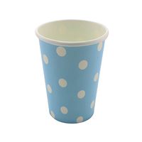YouMeBest Paper Drinking Cups,Blue,Polka Dot, 9oz, 60Count