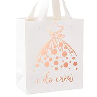Crisky I Do Crew Gift Bag Rose Gold, Bridesmaid Gift Bags, Loot Bag, Bachelorette Party Bag, Hen Party Bag, Bridal Shower, Team Bride, Set of 12, 4" x 8" x 9