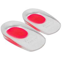 BlueRCKing 3 Pairs Gel Heel Cups Silicone Heel Cup Pads for Men Women Fasciitis Achilles Pain Pad (Red)